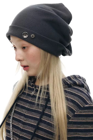 Waffle Knit Button Hat