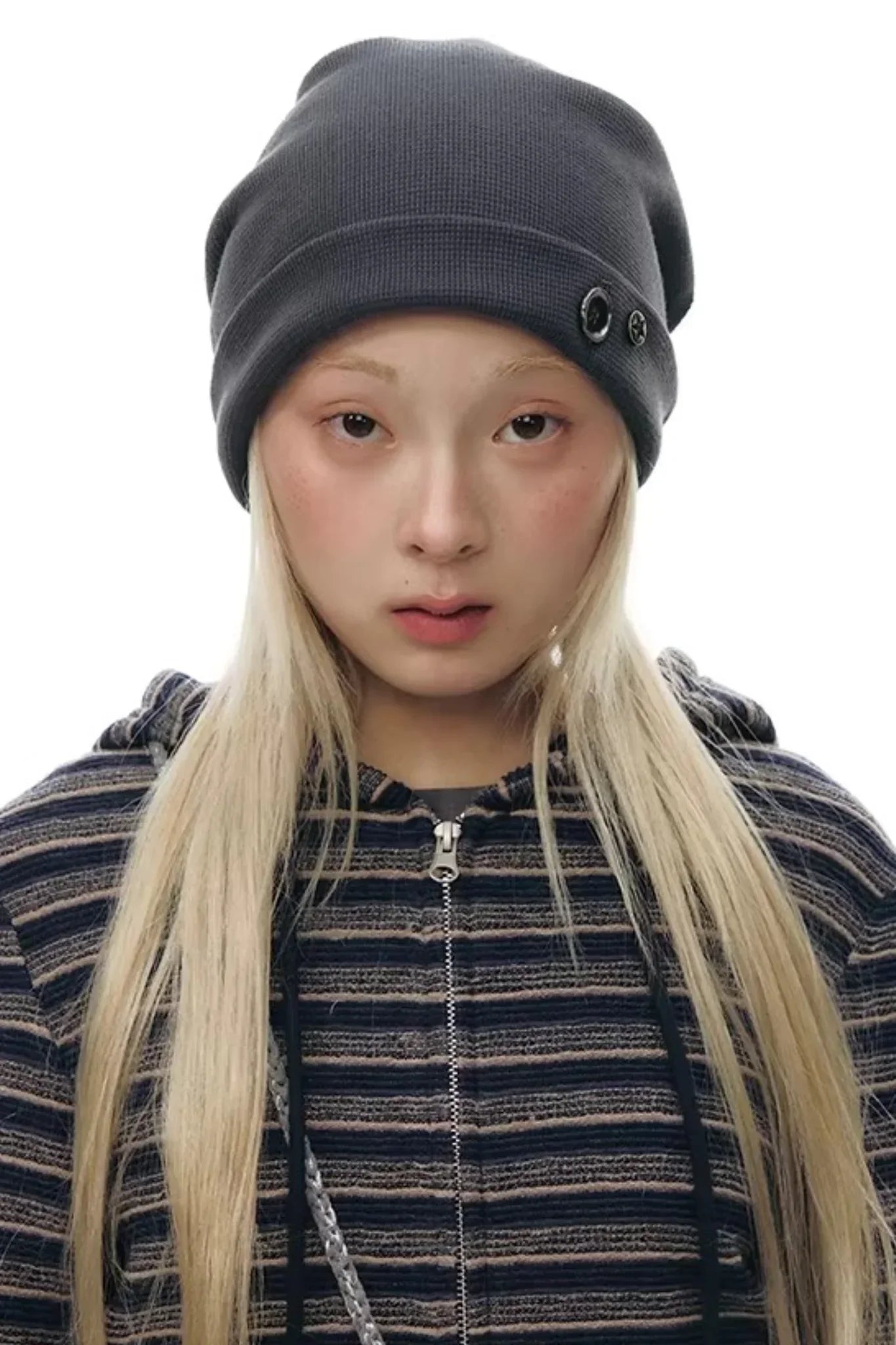 Waffle Knit Button Hat