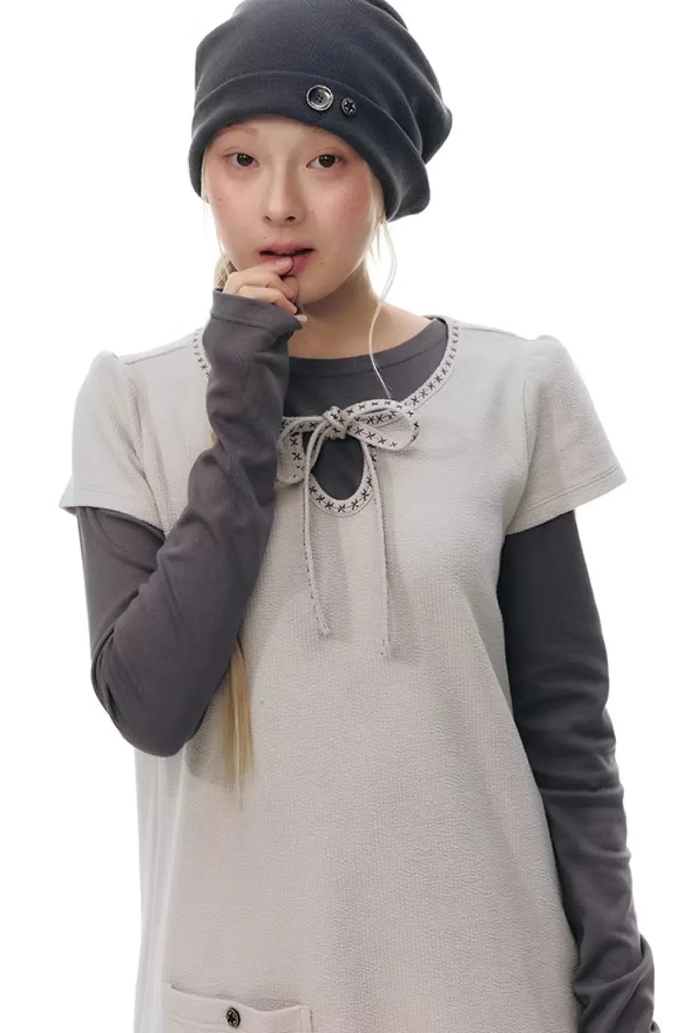 Waffle Knit Button Hat