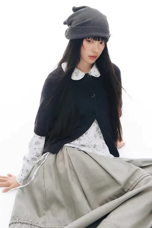 Waffle Knit Button Hat