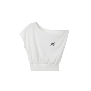 Waffle Knit One-Shoulder Set-Up