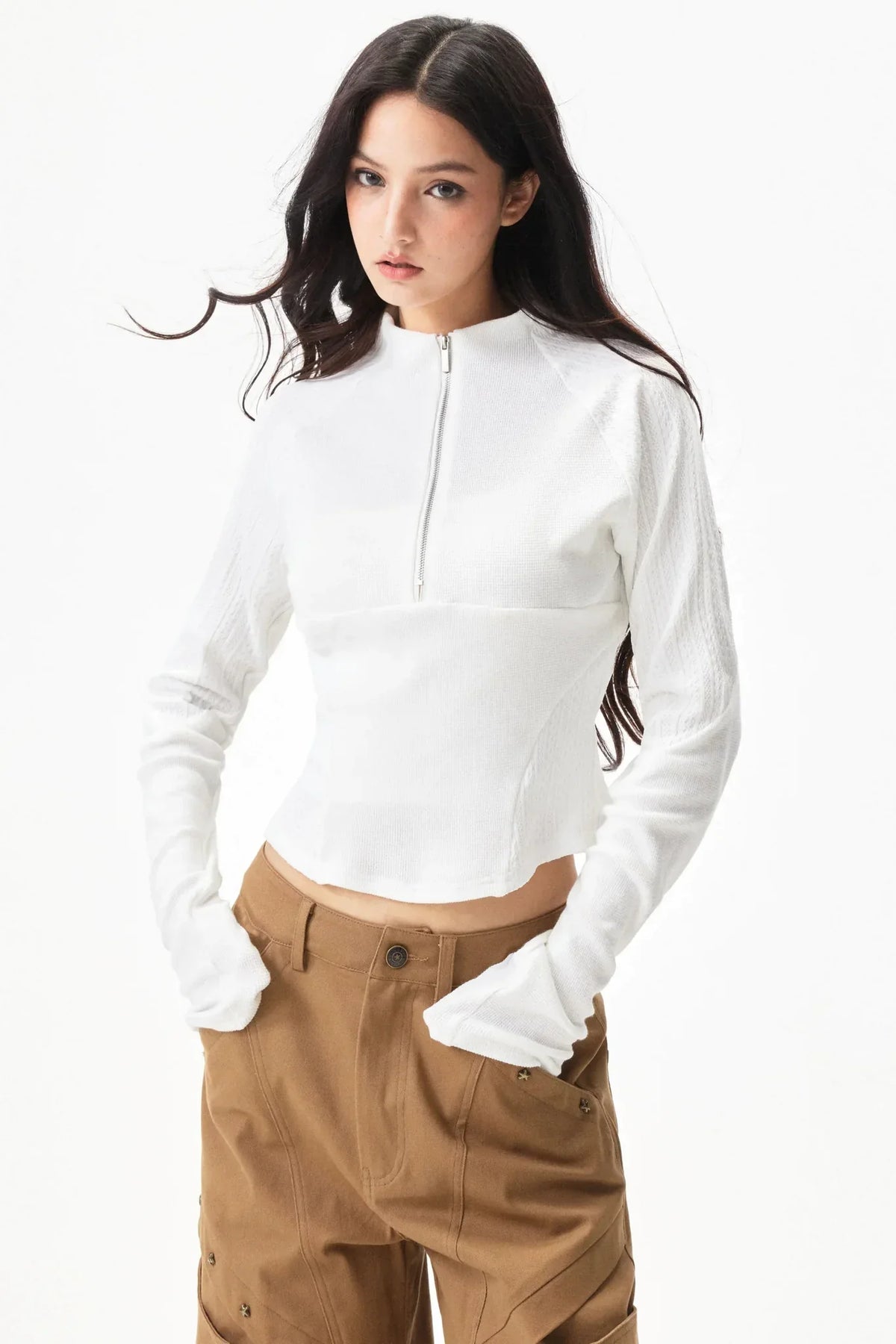 Waffle Patchwork Slim Top