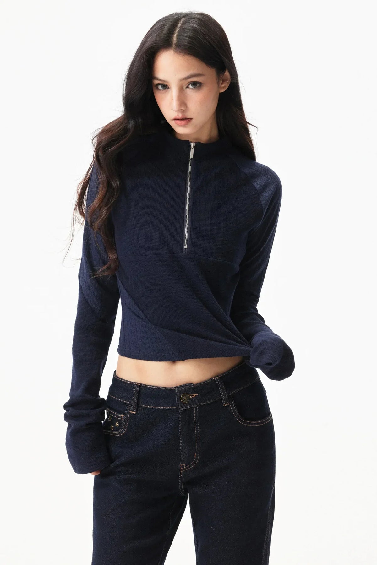 Waffle Patchwork Slim Top