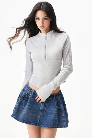 Waffle Patchwork Slim Top