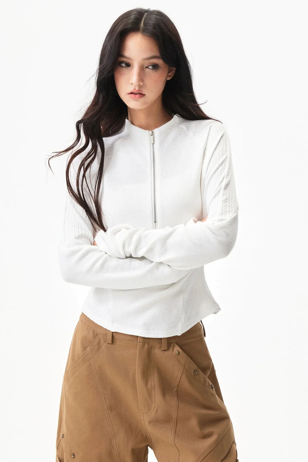 Waffle Patchwork Slim Top
