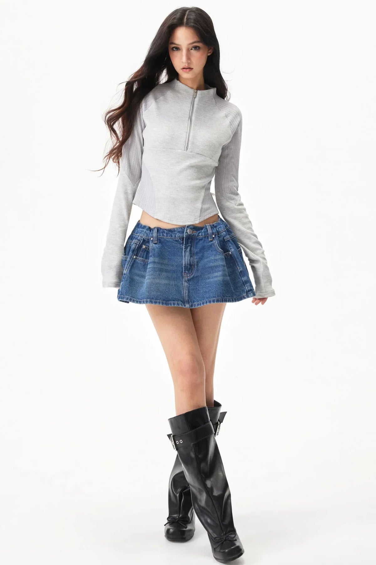 Waffle Patchwork Slim Top