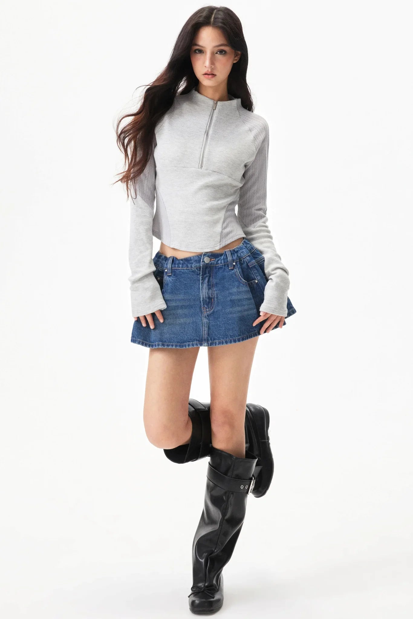 Waffle Patchwork Slim Top