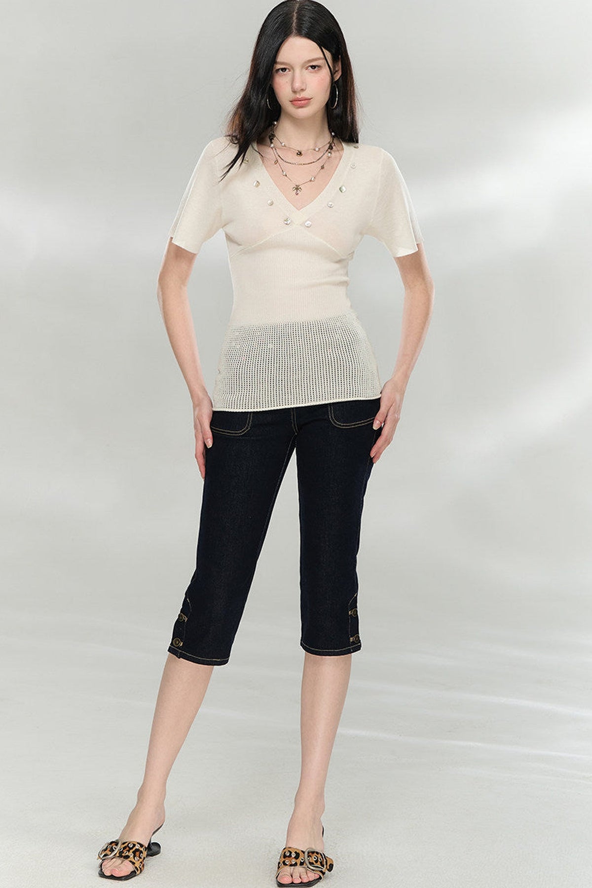 Waist-Cinching Knitted Top