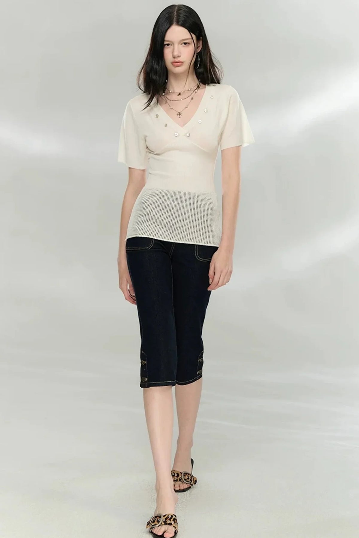 Waist-Cinching Knitted Top