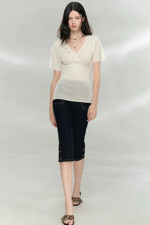 Waist-Cinching Knitted Top