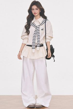 Waist-Cinching Shirt Dress Set-Up