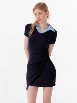 Waist Slimming Polo Dress