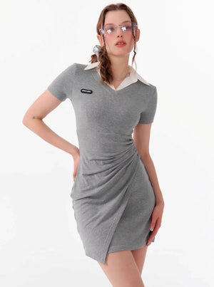 Waist Slimming Polo Dress