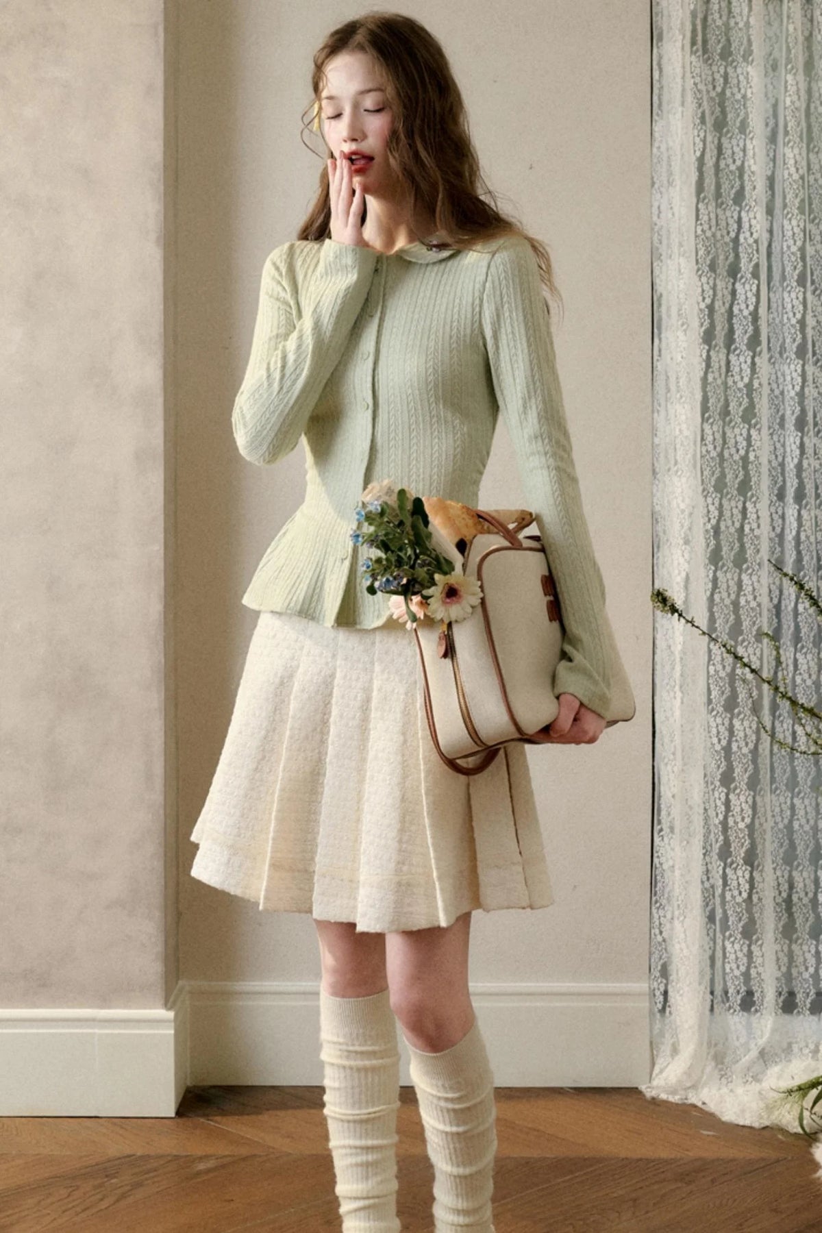 Warm Flower Knit Top