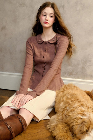 Warm Flower Knit Top