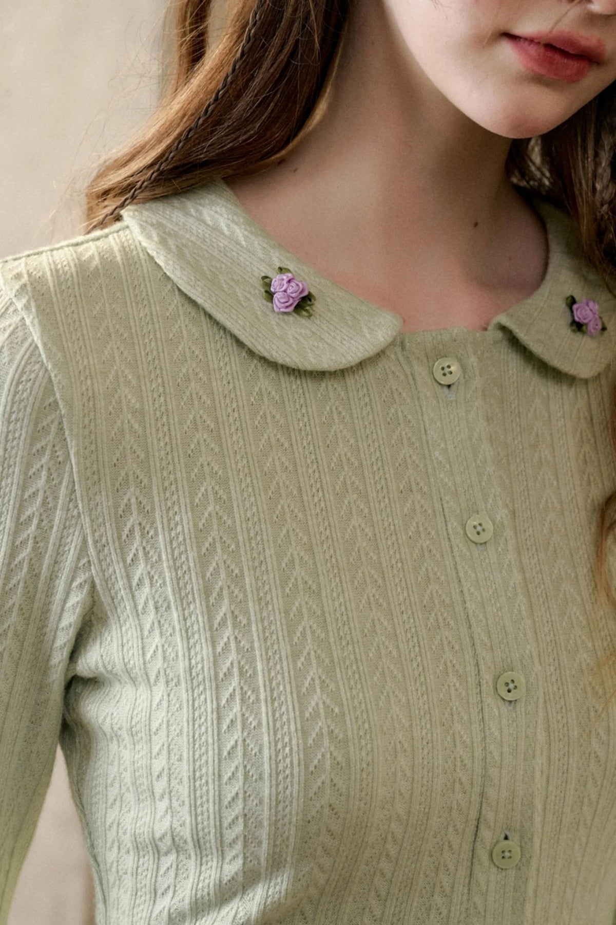 Warm Flower Knit Top