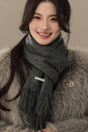 Warm High-Quality Wool Tassel Scarf