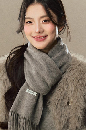 Warm High-Quality Wool Tassel Scarf