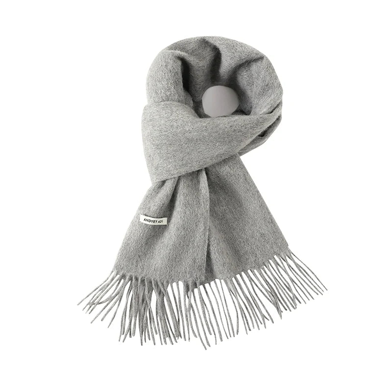 Warm High-Quality Wool Tassel Scarf