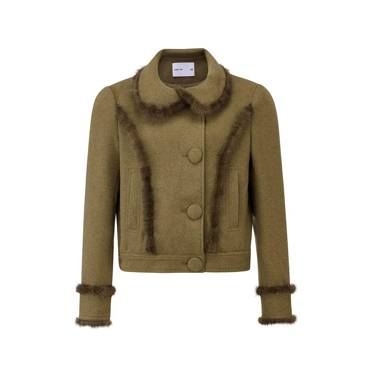 Warm Mink Fur Woolen Short Coat