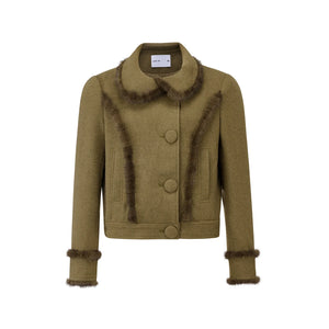 Warm Mink Fur Woolen Short Coat