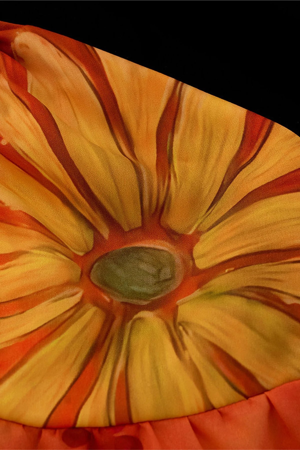 Warm Orange Floral Halter Top