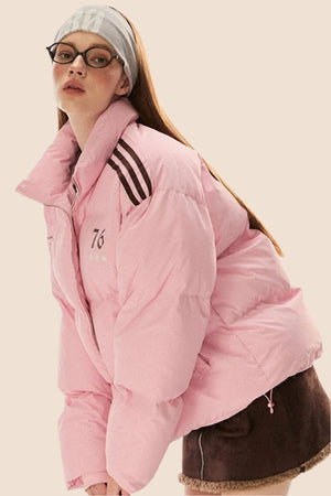 Warm Three-Bar Loose Cotton Jacket