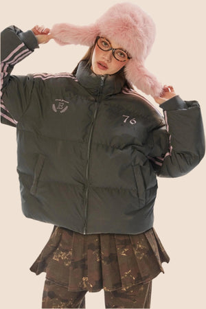 Warm Three-Bar Loose Cotton Jacket