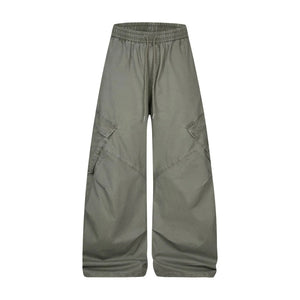 Washed Black-Gray Wide-Leg Jeans
