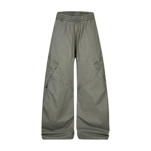 Washed Black-Gray Wide-Leg Jeans