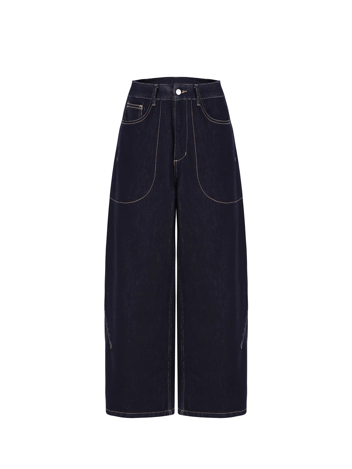 Washed Black Retro Denim Pants