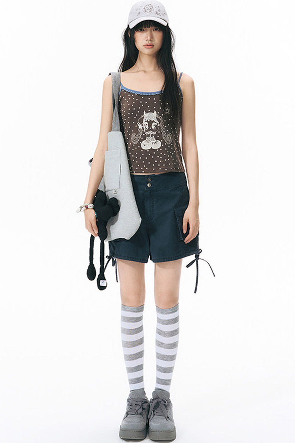 Washed Denim Cargo Shorts