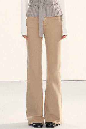 Washed Denim Flared Pants