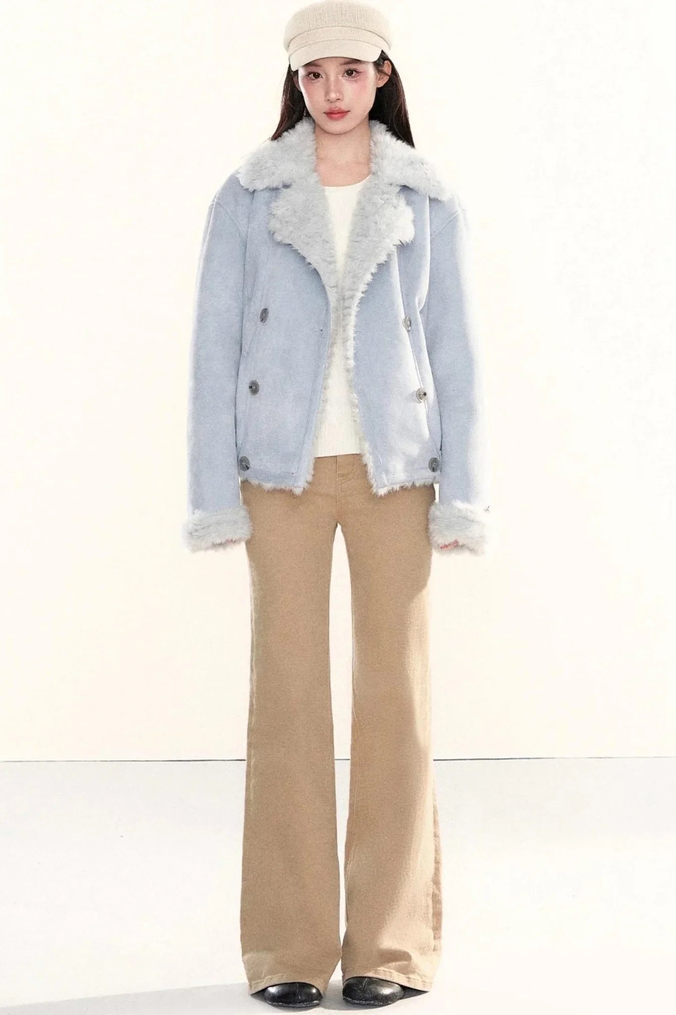Washed Denim Flared Pants