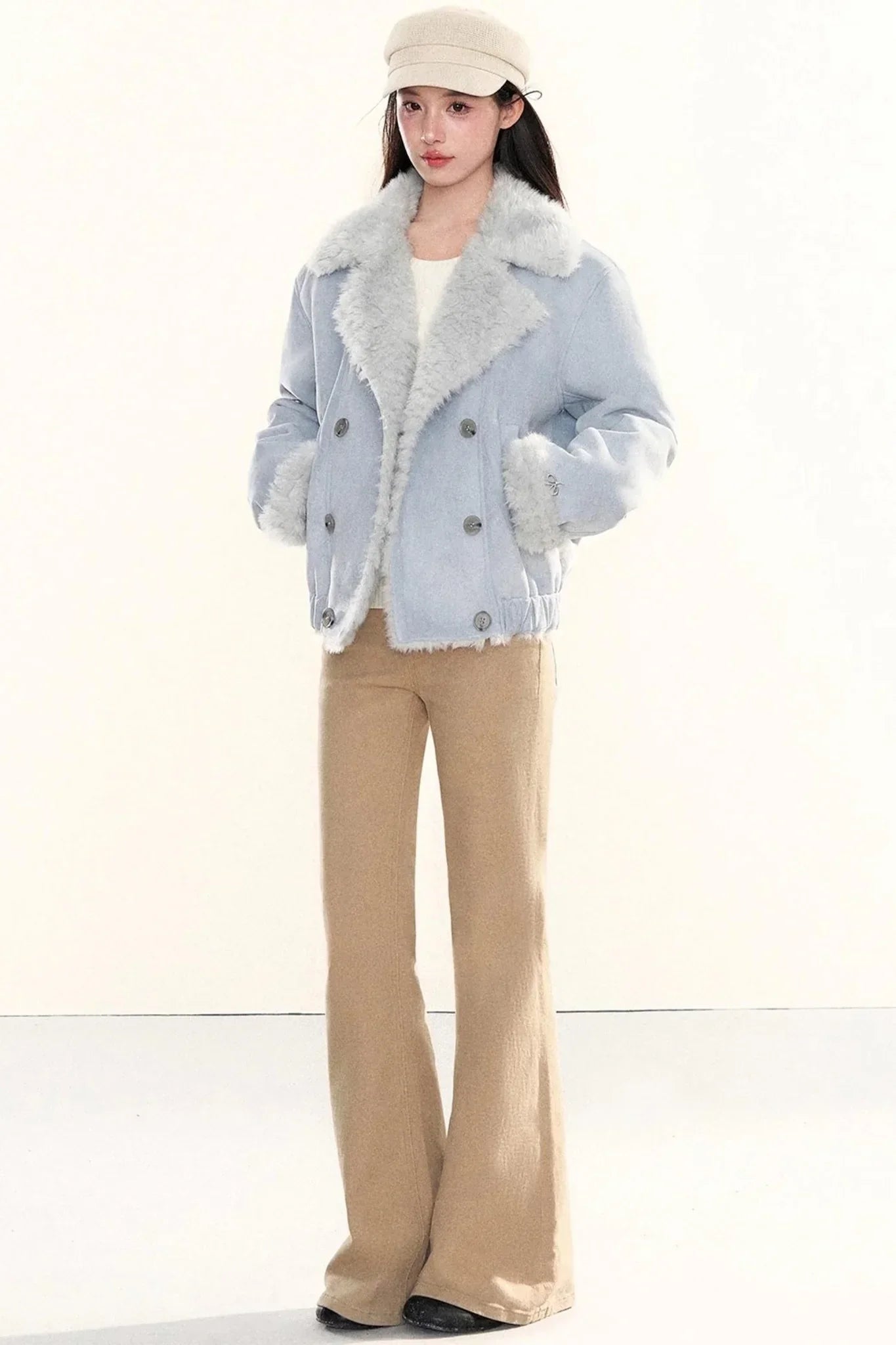 Washed Denim Flared Pants