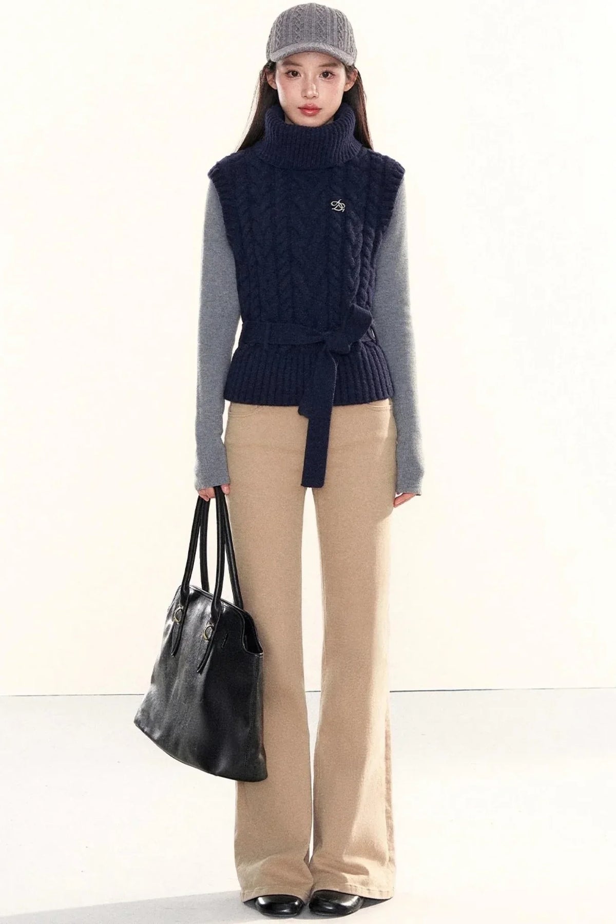 Washed Denim Flared Pants