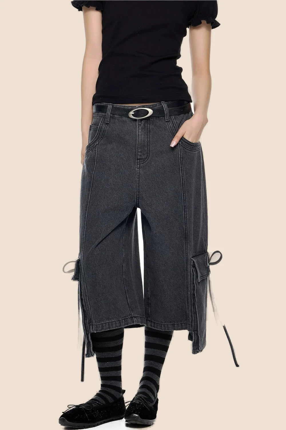 Washed Vintage Denim Shorts