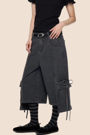 Washed Vintage Denim Shorts