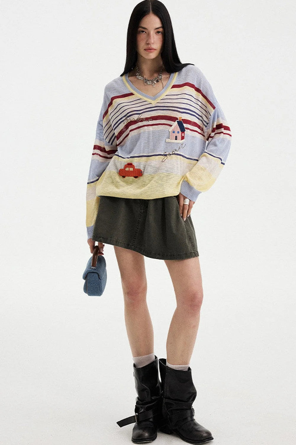 Washed Vintage Pleated Skirt