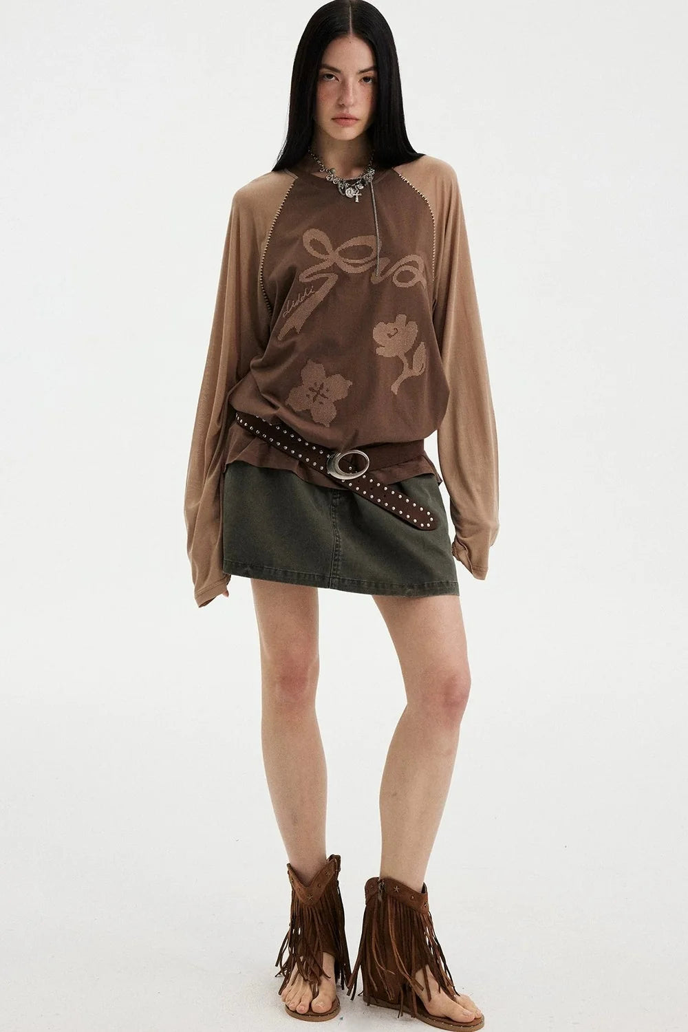 Washed Vintage Pleated Skirt