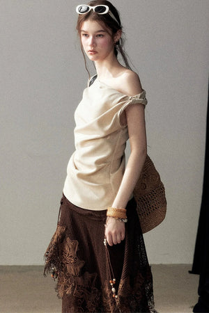 Wasteland Hollow-Out Wide-Leg Pants