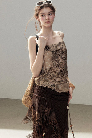 Wasteland Hollow-Out Wide-Leg Pants