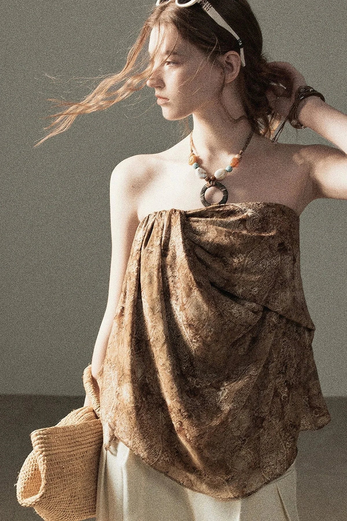 Wasteland Style Sleeveless Top and Brown Trousers Set-Up