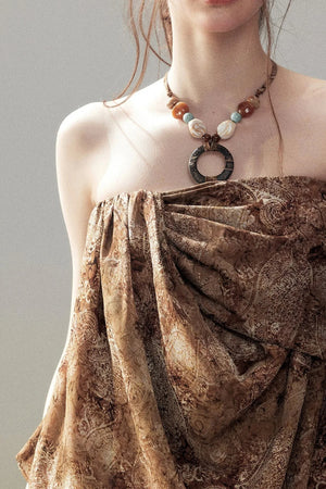 Wasteland Style Sleeveless Top and Brown Trousers Set-Up