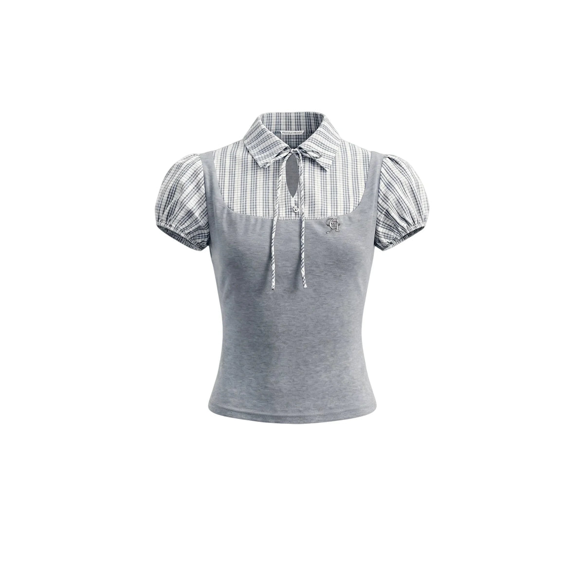 Water Drop Collar Embroidered Top Set-Up
