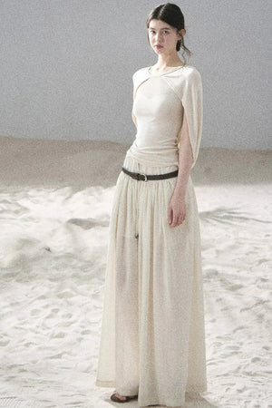 Watercolor Chiffon Wide-Leg Pants