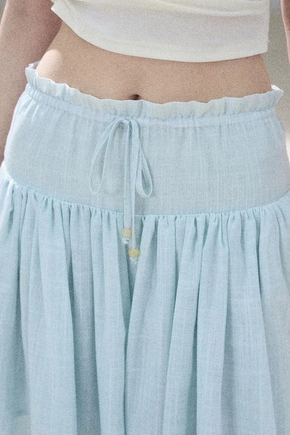 Watercolor Chiffon Wide-Leg Pants
