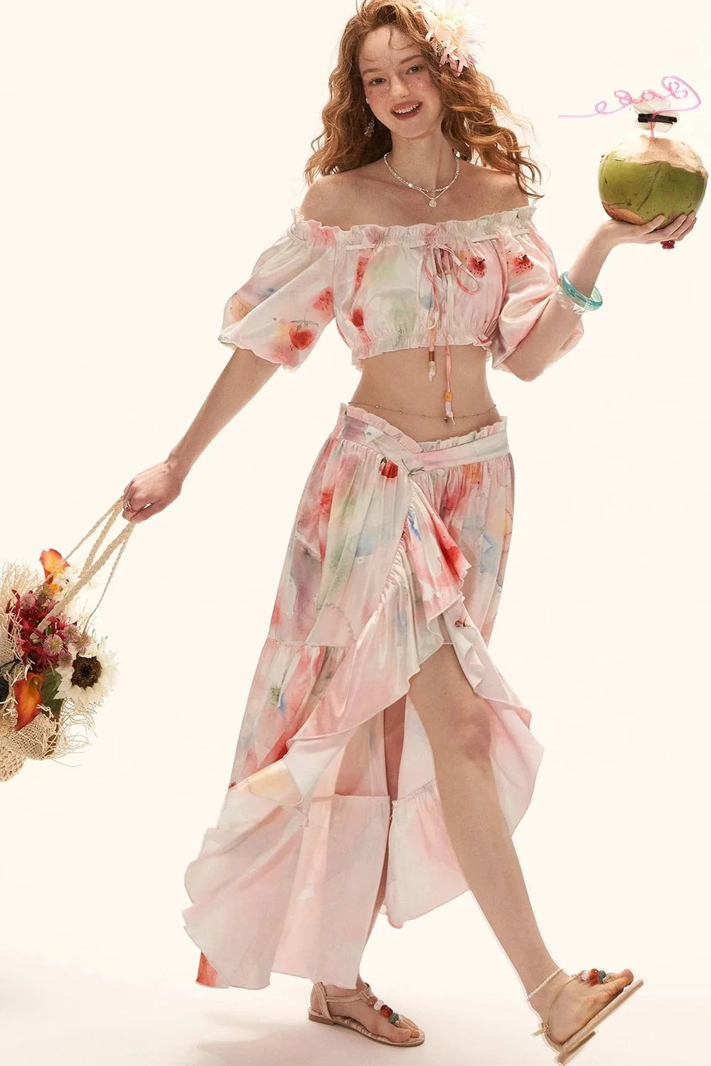 Watercolor Fruit Puff Sleeve Set-Up
