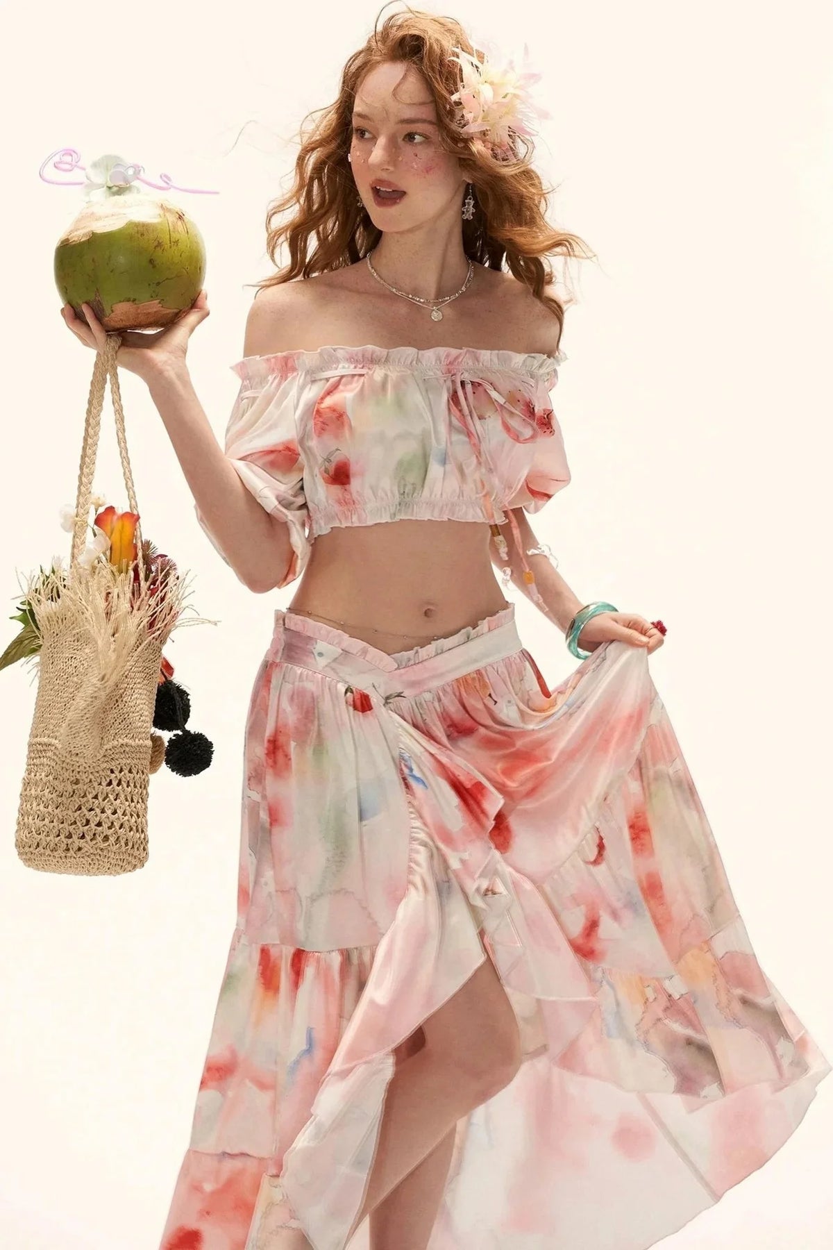 Watercolor Fruit Puff Sleeve Set-Up