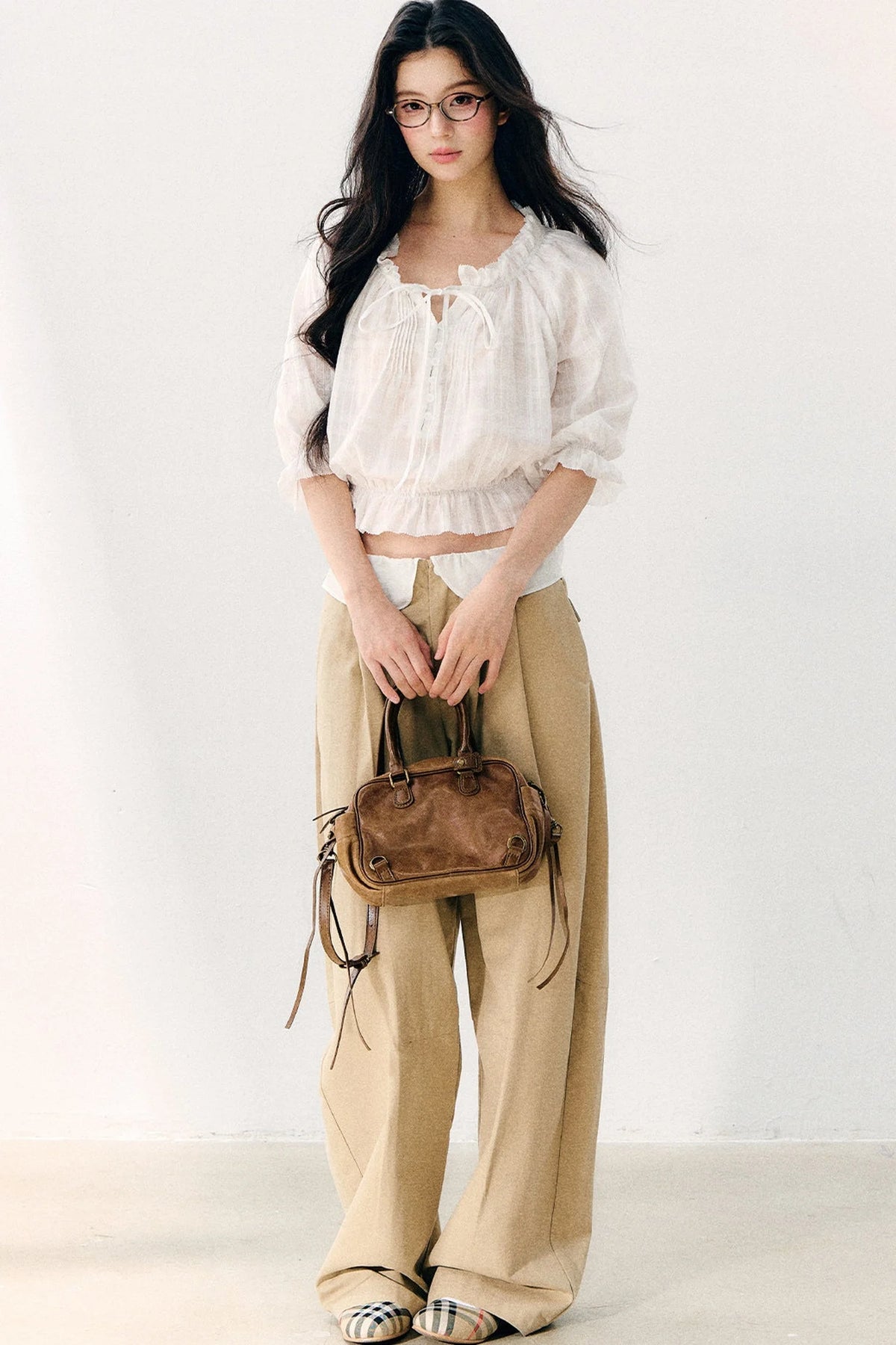 Wave Pleat Chiffon Top